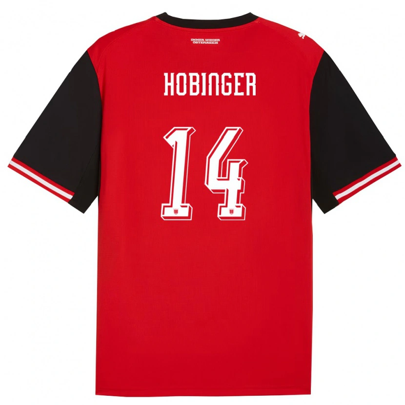 Danxen Kvinnor Österrike Marie Höbinger #14 Svart Vit Hemmatröja Matchtröjor 26-28 Tröjor T-Tröja