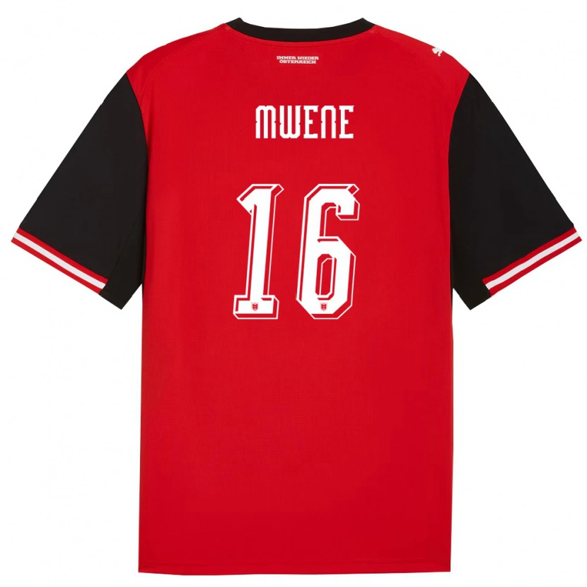 Danxen Kvinnor Österrike Phillipp Mwene #16 Svart Vit Hemmatröja Matchtröjor 26-28 Tröjor T-Tröja