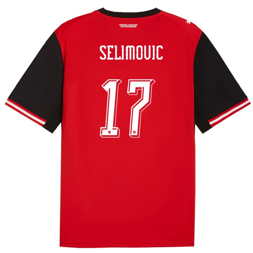 Danxen Kvinnor Österrike Amar Selimovic #17 Svart Vit Hemmatröja Matchtröjor 26-28 Tröjor T-Tröja