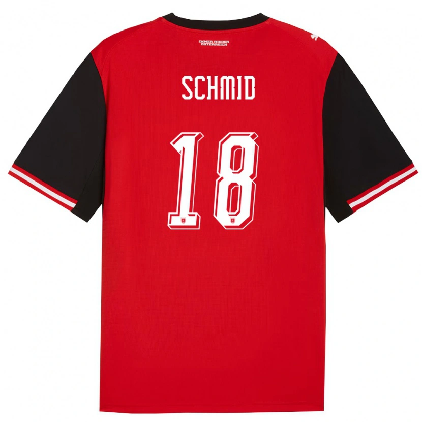 Danxen Kvinnor Österrike Romano Schmid #18 Svart Vit Hemmatröja Matchtröjor 26-28 Tröjor T-Tröja