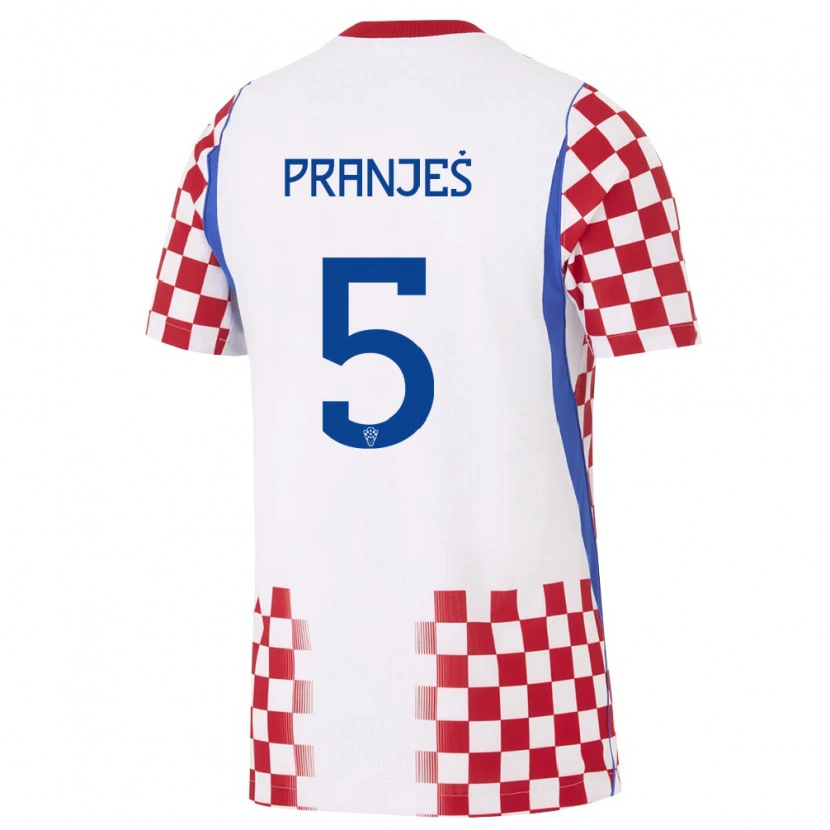 Danxen Kvinnor Kroatien Katarina Pranjes #5 Vit Röd Blå Hemmatröja Matchtröjor 26-28 Tröjor T-Tröja