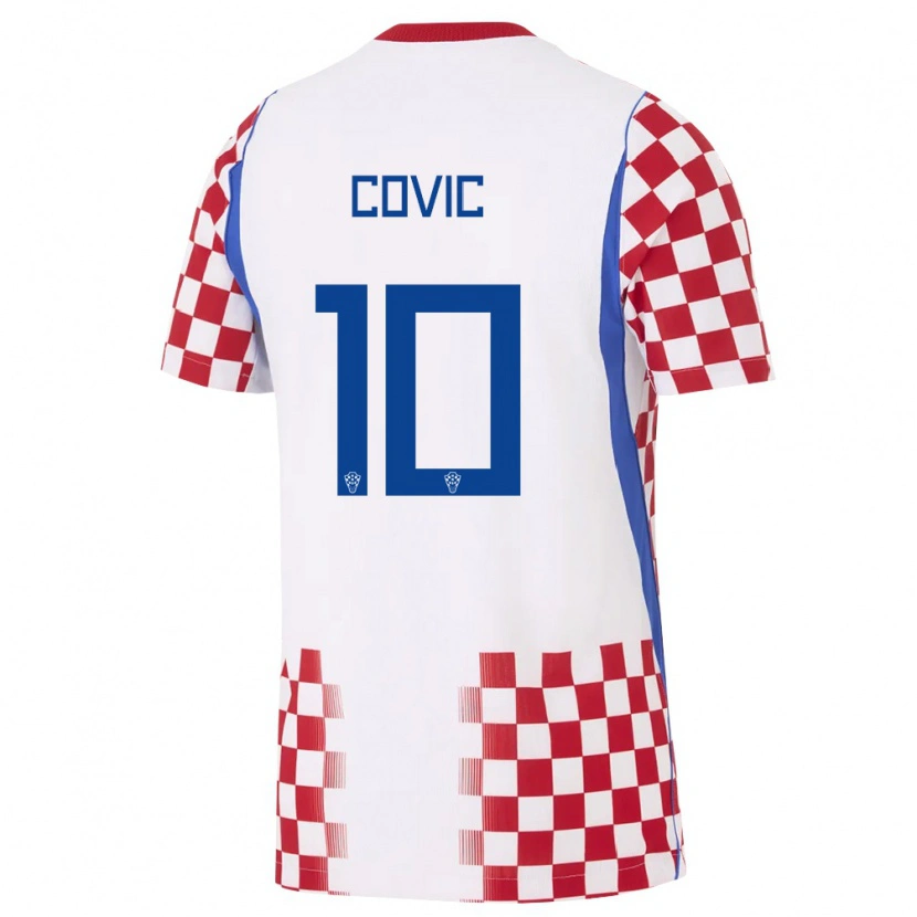 Danxen Kvinnor Kroatien Patrice Covic #10 Vit Röd Blå Hemmatröja Matchtröjor 26-28 Tröjor T-Tröja