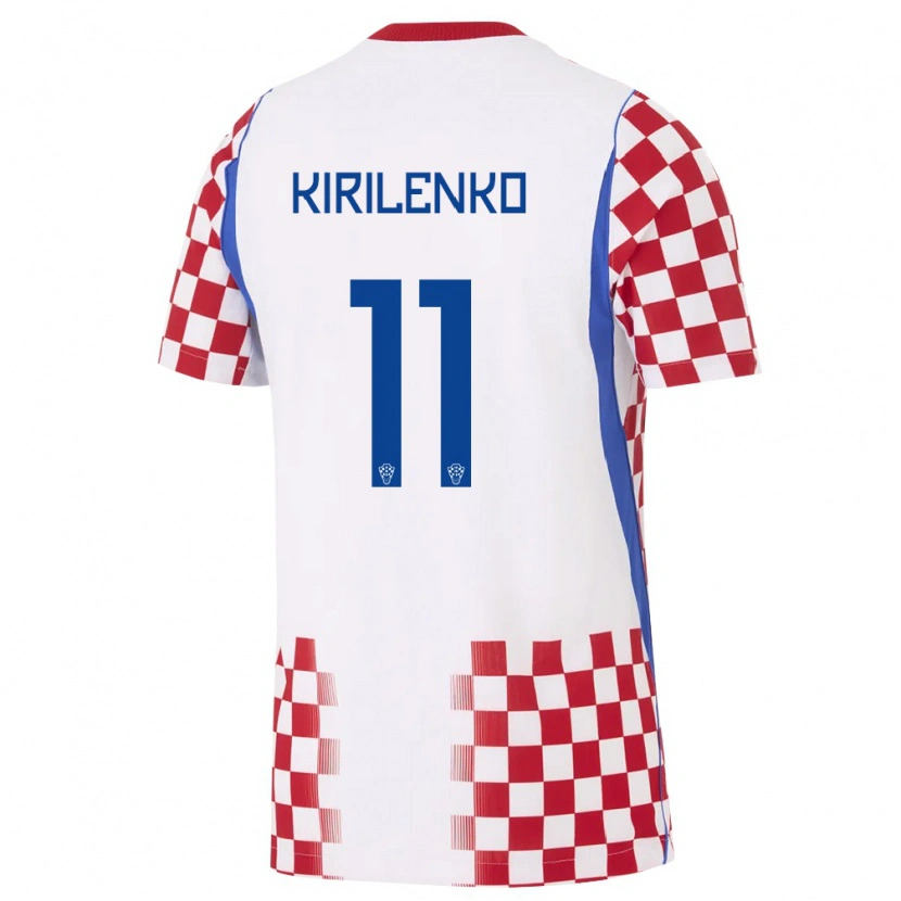 Danxen Kvinnor Kroatien Ivana Kirilenko #11 Vit Röd Blå Hemmatröja Matchtröjor 26-28 Tröjor T-Tröja