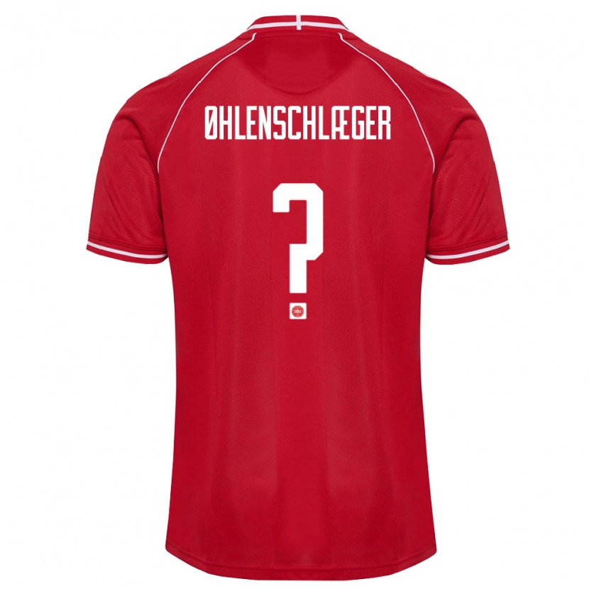 Danxen Kvinnor Danmark Oskar Øhlenschlæger #0 Röd Vit Hemmatröja Matchtröjor 26-28 Tröjor T-Tröja