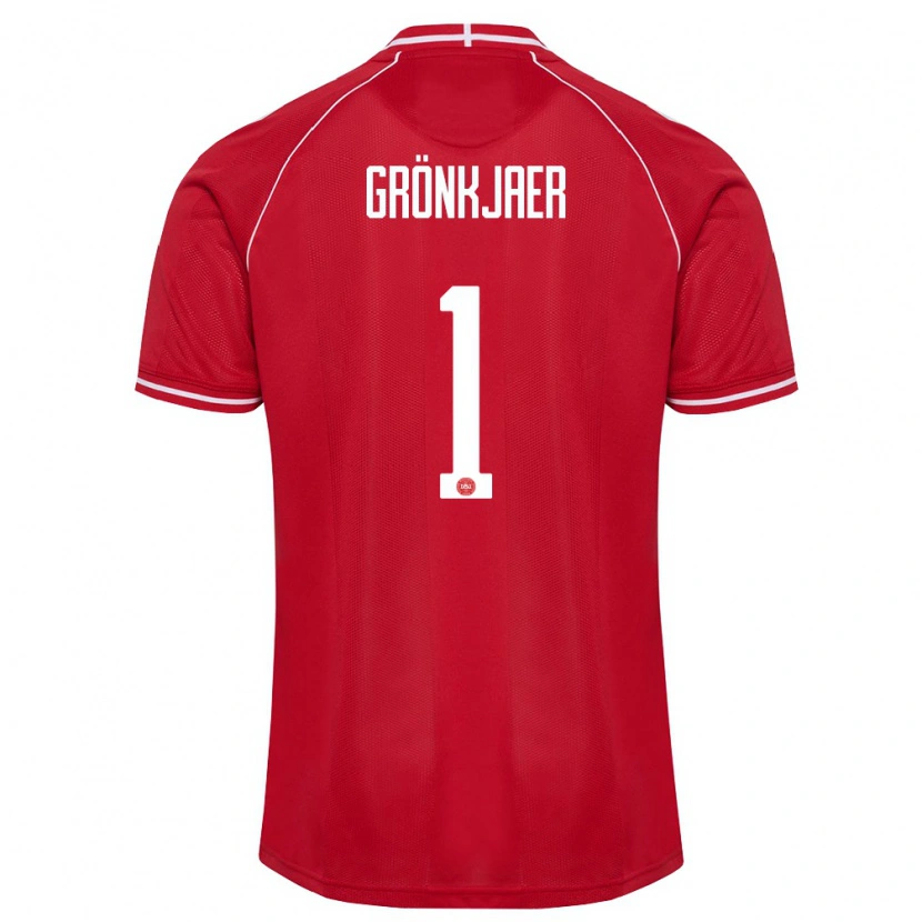 Danxen Kvinnor Danmark Bertil Grönkjaer #1 Röd Vit Hemmatröja Matchtröjor 26-28 Tröjor T-Tröja