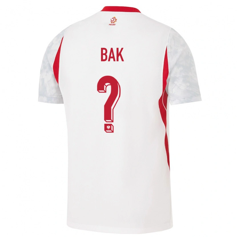 Danxen Kvinnor Polen Daniel Bąk #0 Vit Röd Grå Hemmatröja Matchtröjor 26-28 Tröjor T-Tröja