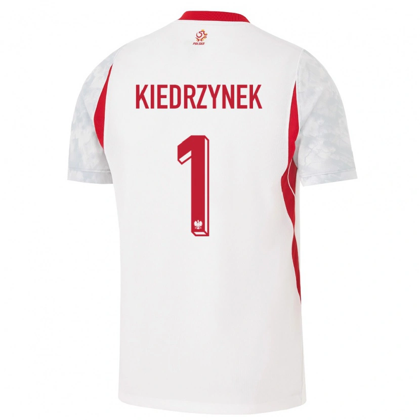 Danxen Kvinnor Polen Katarzyna Kiedrzynek #1 Vit Röd Grå Hemmatröja Matchtröjor 26-28 Tröjor T-Tröja