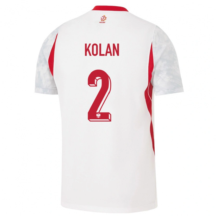 Danxen Kvinnor Polen Jakub Kolan #2 Vit Röd Grå Hemmatröja Matchtröjor 26-28 Tröjor T-Tröja