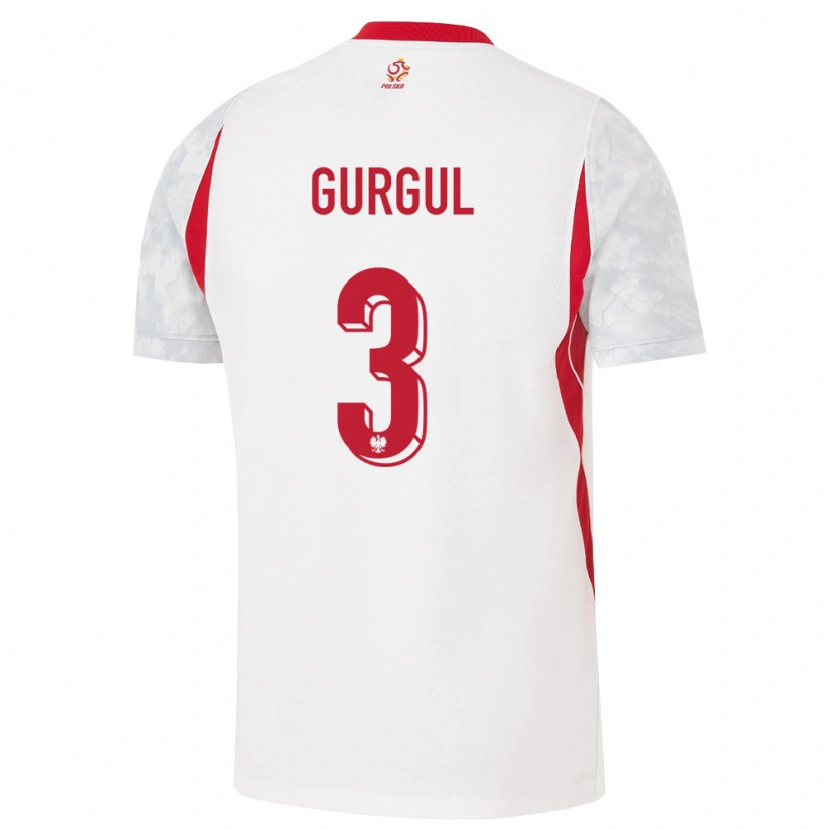 Danxen Kvinnor Polen Michał Gurgul #3 Vit Röd Grå Hemmatröja Matchtröjor 26-28 Tröjor T-Tröja