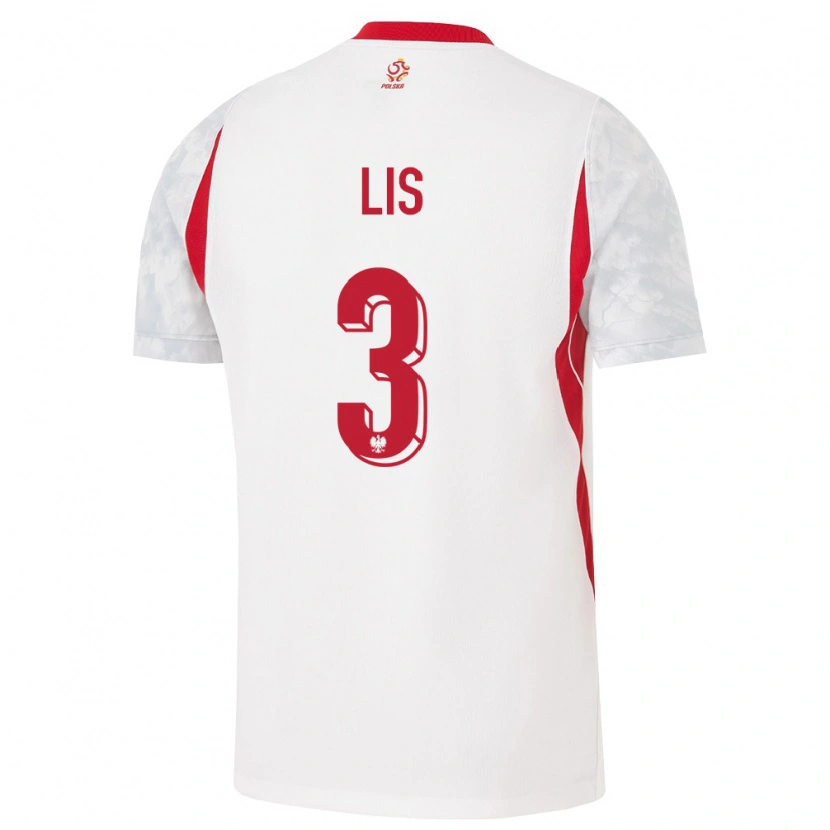 Danxen Kvinnor Polen Adrian Lis #3 Vit Röd Grå Hemmatröja Matchtröjor 26-28 Tröjor T-Tröja