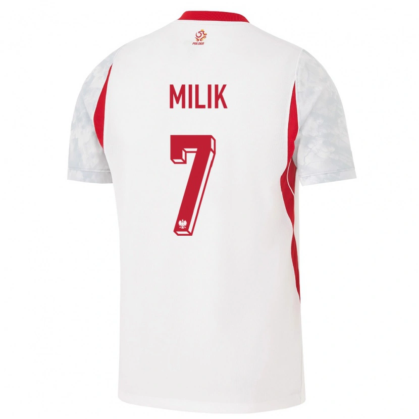 Danxen Kvinnor Polen Arkadiusz Milik #7 Vit Röd Grå Hemmatröja Matchtröjor 26-28 Tröjor T-Tröja