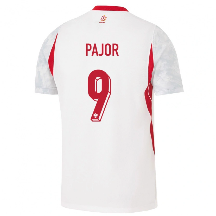 Danxen Kvinnor Polen Ewa Pajor #9 Vit Röd Grå Hemmatröja Matchtröjor 26-28 Tröjor T-Tröja