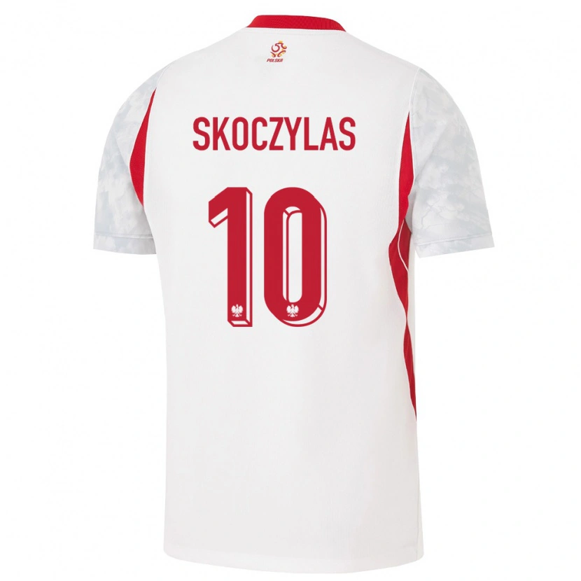 Danxen Kvinnor Polen Mateusz Skoczylas #10 Vit Röd Grå Hemmatröja Matchtröjor 26-28 Tröjor T-Tröja