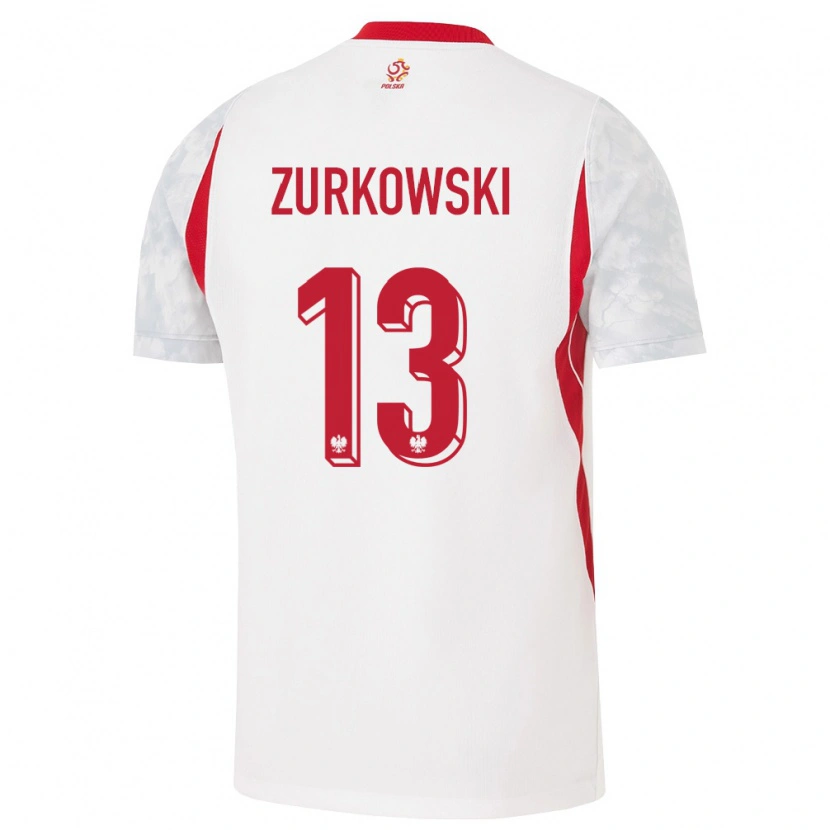 Danxen Kvinnor Polen Szymon Zurkowski #13 Vit Röd Grå Hemmatröja Matchtröjor 26-28 Tröjor T-Tröja