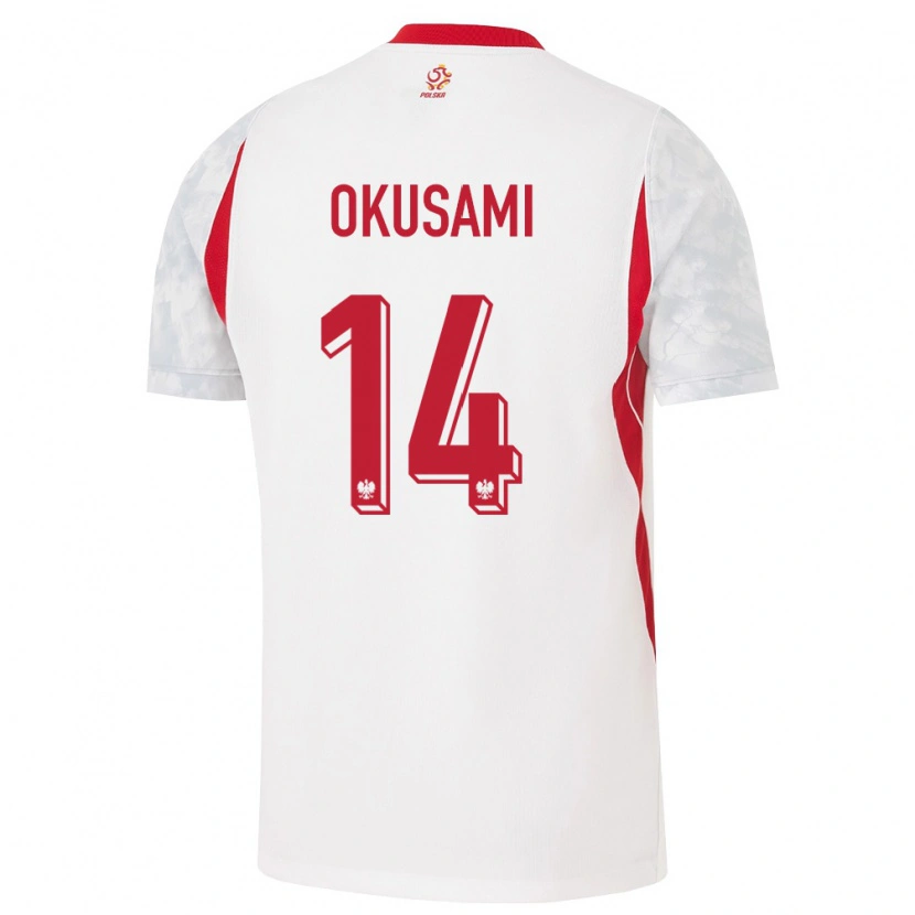 Danxen Kvinnor Polen Jakub Okusami #14 Vit Röd Grå Hemmatröja Matchtröjor 26-28 Tröjor T-Tröja