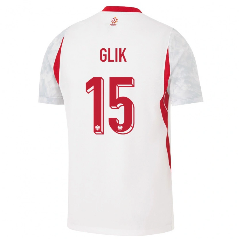 Danxen Kvinnor Polen Kamil Glik #15 Vit Röd Grå Hemmatröja Matchtröjor 26-28 Tröjor T-Tröja