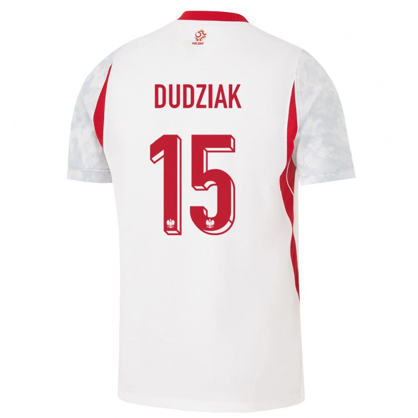 Danxen Kvinnor Polen Aleksandra Dudziak #15 Vit Röd Grå Hemmatröja Matchtröjor 26-28 Tröjor T-Tröja