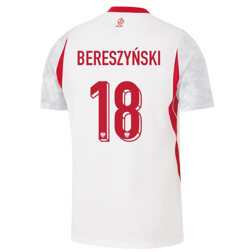 Danxen Kvinnor Polen Bartosz Bereszyński #18 Vit Röd Grå Hemmatröja Matchtröjor 26-28 Tröjor T-Tröja
