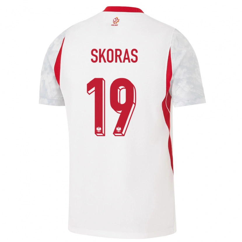 Danxen Kvinnor Polen Michal Skoras #19 Vit Röd Grå Hemmatröja Matchtröjor 26-28 Tröjor T-Tröja