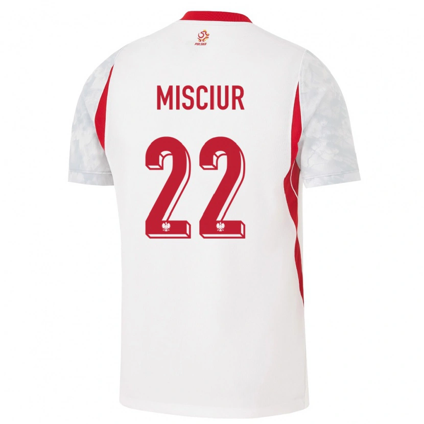Danxen Kvinnor Polen Kornel Misciur #22 Vit Röd Grå Hemmatröja Matchtröjor 26-28 Tröjor T-Tröja