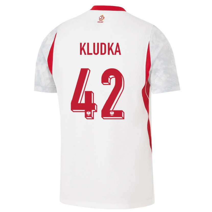 Danxen Kvinnor Polen Bartlomiej Kludka #42 Vit Röd Grå Hemmatröja Matchtröjor 26-28 Tröjor T-Tröja