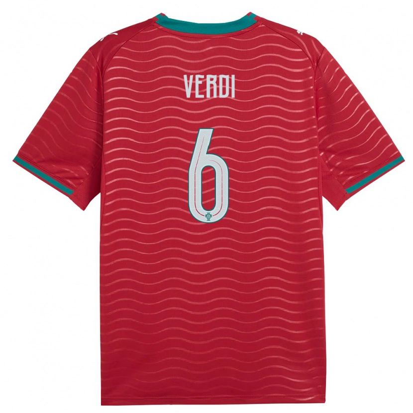 Danxen Kvinnor Portugal Santi Verdi #6 Röd Grön Vit Hemmatröja Matchtröjor 26-28 Tröjor T-Tröja
