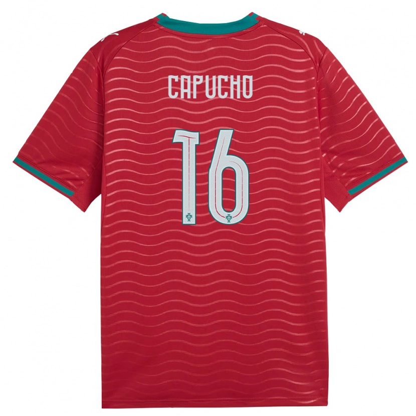 Danxen Kvinnor Portugal João Capucho #16 Röd Grön Vit Hemmatröja Matchtröjor 26-28 Tröjor T-Tröja