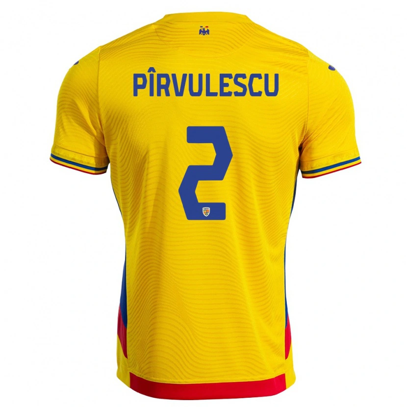 Danxen Kvinnor Rumänien Sergiu Pîrvulescu #2 Gul Röd Hemmatröja Matchtröjor 26-28 Tröjor T-Tröja