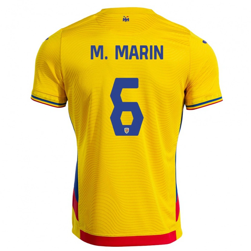 Danxen Kvinnor Rumänien Marius Marin #6 Gul Röd Hemmatröja Matchtröjor 26-28 Tröjor T-Tröja