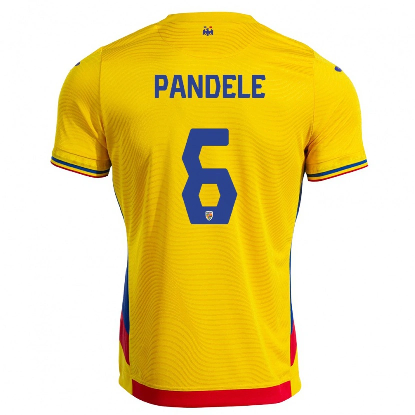 Danxen Kvinnor Rumänien Andrei Pandele #6 Gul Röd Hemmatröja Matchtröjor 26-28 Tröjor T-Tröja