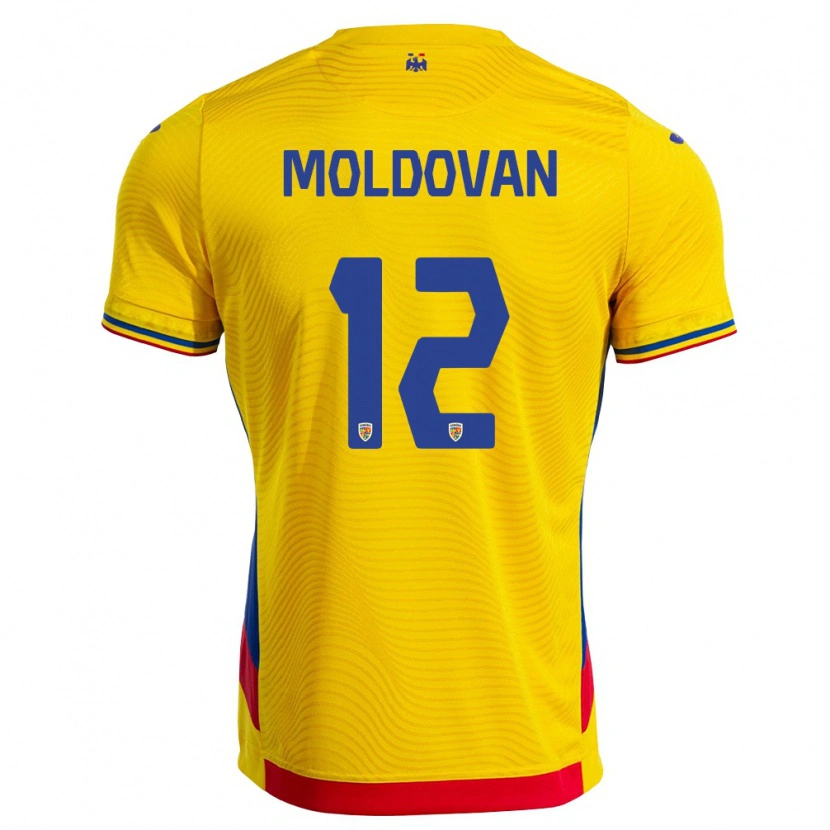 Danxen Kvinnor Rumänien Horaţiu Moldovan #12 Gul Röd Hemmatröja Matchtröjor 26-28 Tröjor T-Tröja