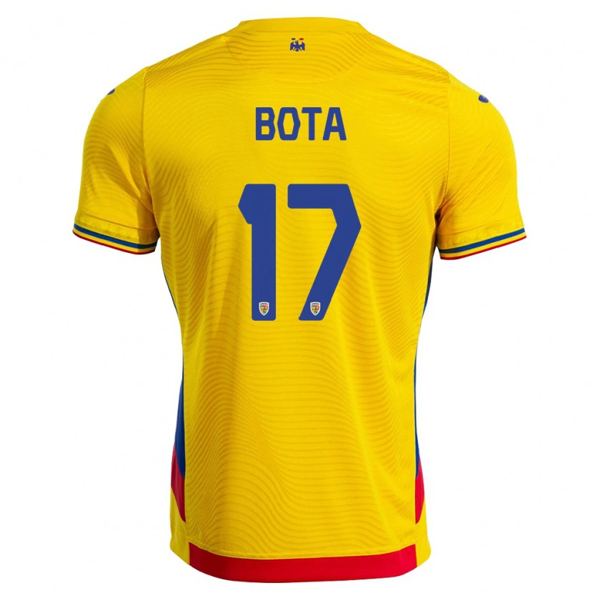 Danxen Kvinnor Rumänien Darius Bota #17 Gul Röd Hemmatröja Matchtröjor 26-28 Tröjor T-Tröja