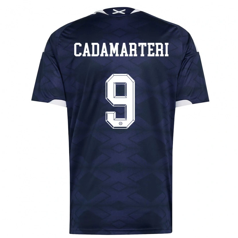 Danxen Kvinnor Skottland Caelan Cadamarteri #9 Marin Vit Hemmatröja Matchtröjor 26-28 Tröjor T-Tröja