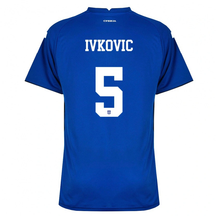 Danxen Kvinnor Serbien Ognjen Ivkovic #5 Marin Röd Hemmatröja Matchtröjor 26-28 Tröjor T-Tröja