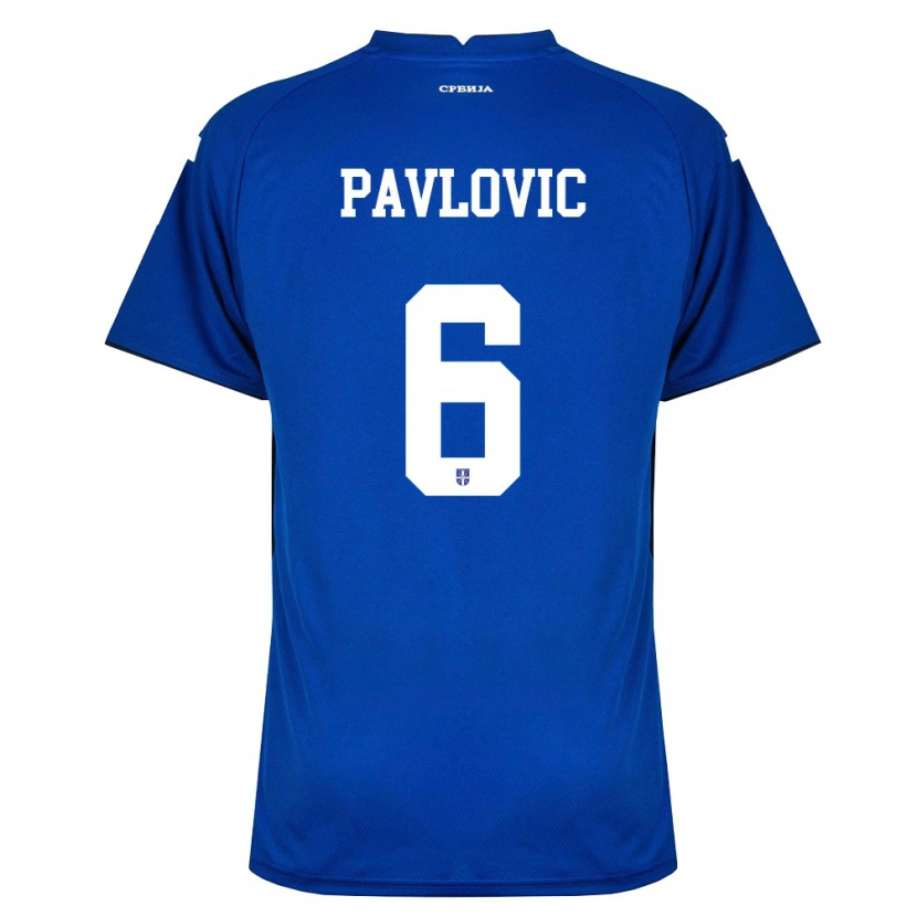 Danxen Kvinnor Serbien Andrej Pavlovic #6 Marin Röd Hemmatröja Matchtröjor 26-28 Tröjor T-Tröja