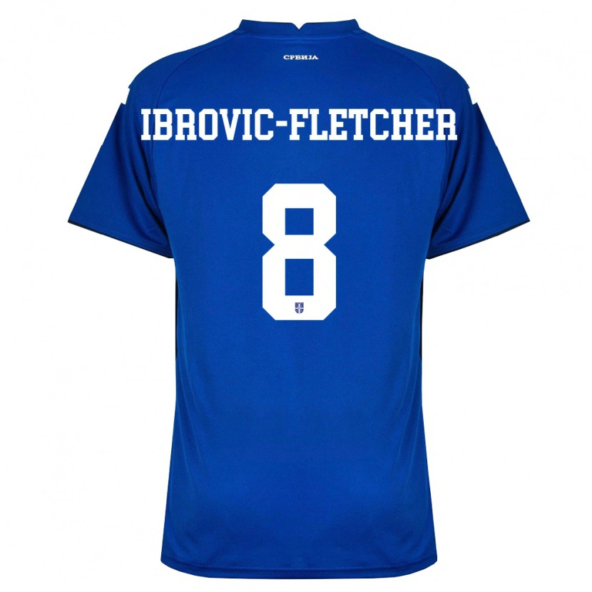 Danxen Kvinnor Serbien Edward Ibrovic-Fletcher #8 Marin Röd Hemmatröja Matchtröjor 26-28 Tröjor T-Tröja