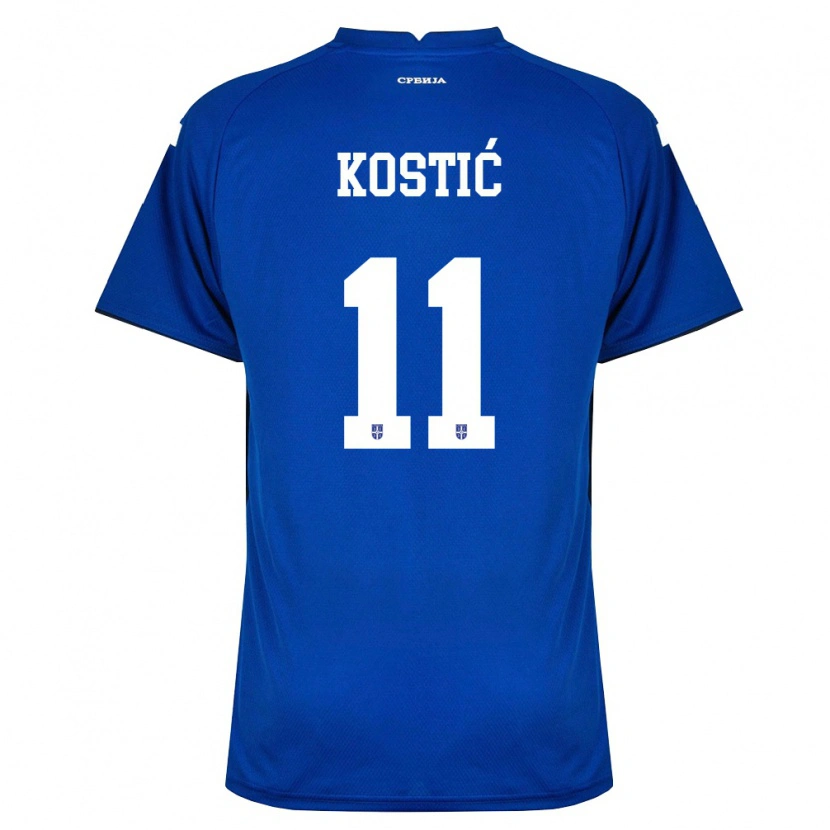 Danxen Kvinnor Serbien Filip Kostić #11 Marin Röd Hemmatröja Matchtröjor 26-28 Tröjor T-Tröja