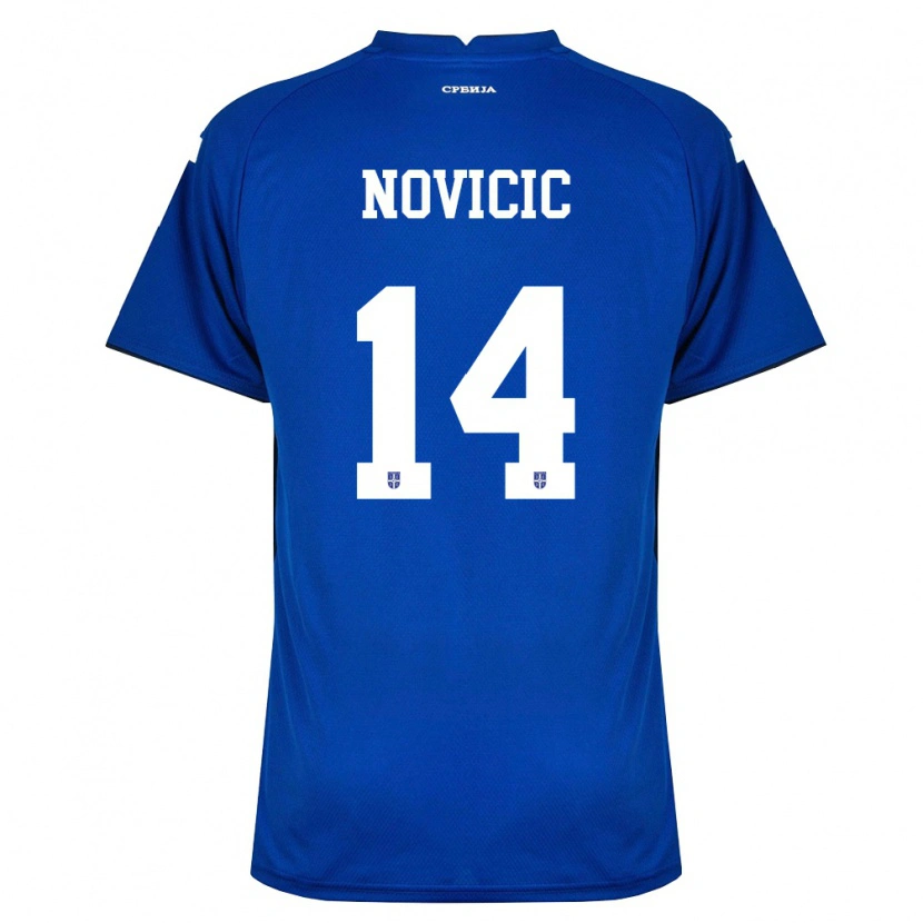 Danxen Kvinnor Serbien Vasilije Novicic #14 Marin Röd Hemmatröja Matchtröjor 26-28 Tröjor T-Tröja
