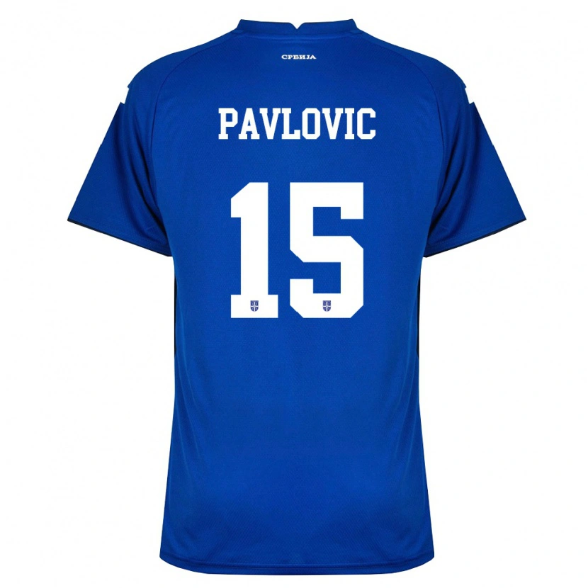 Danxen Kvinnor Serbien Dusan Pavlovic #15 Marin Röd Hemmatröja Matchtröjor 26-28 Tröjor T-Tröja