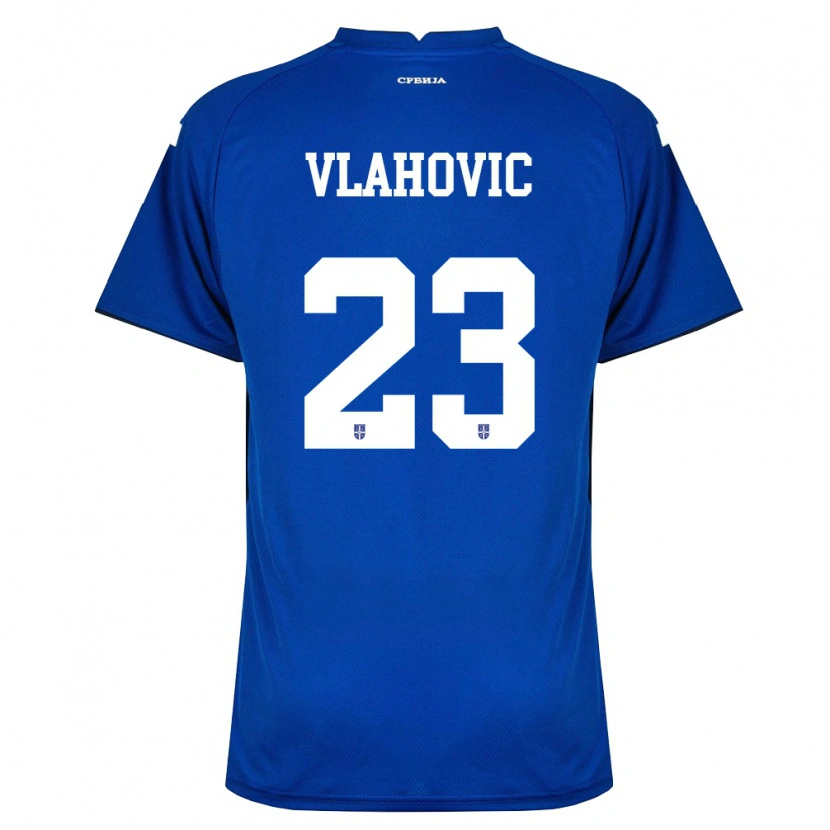 Danxen Kvinnor Serbien Dušan Vlahović #23 Marin Röd Hemmatröja Matchtröjor 26-28 Tröjor T-Tröja