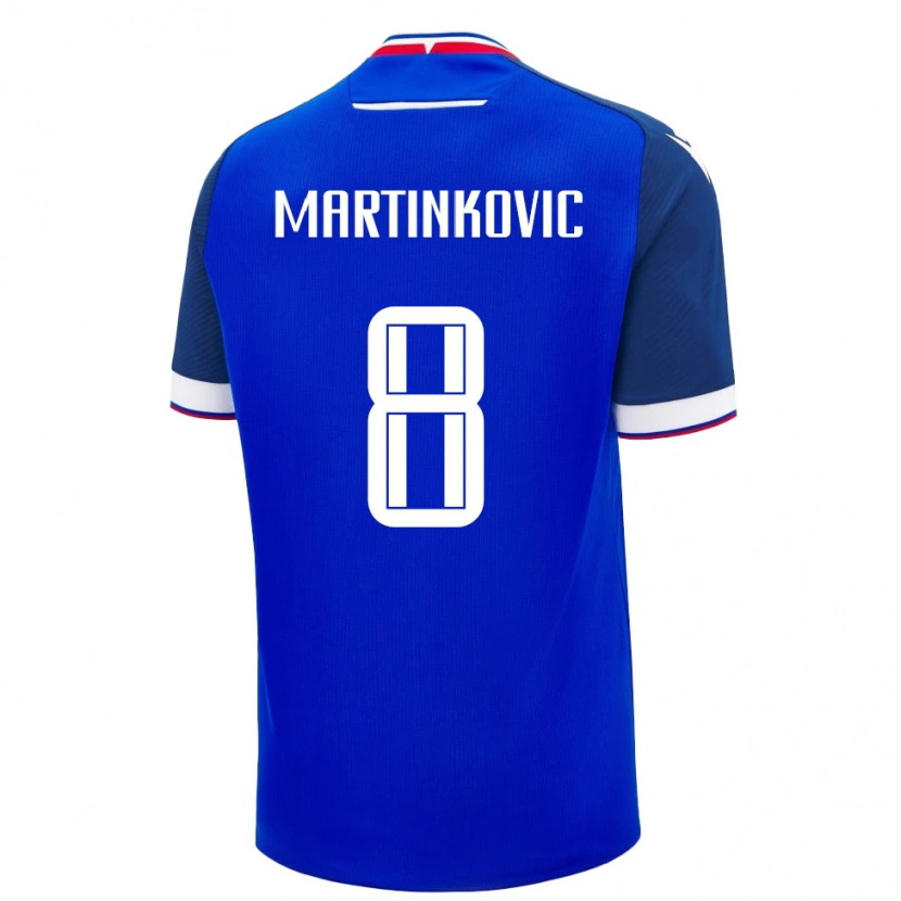 Danxen Kvinnor Slovakien Matej Martinkovic #8 Blå Vit Hemmatröja Matchtröjor 26-28 Tröjor T-Tröja
