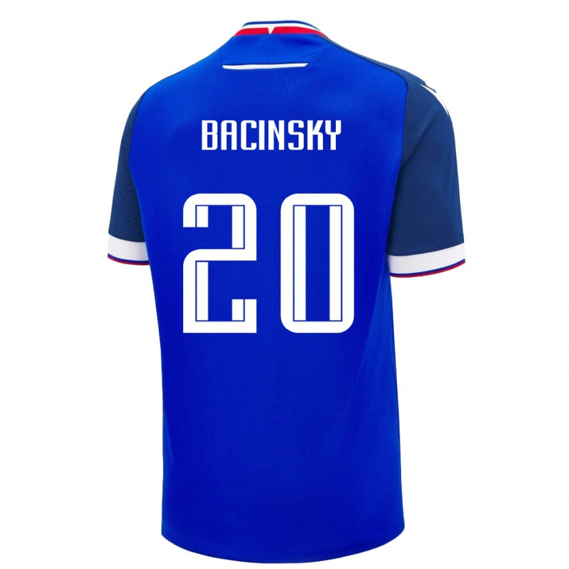 Danxen Kvinnor Slovakien Christian Bacinsky #20 Blå Vit Hemmatröja Matchtröjor 26-28 Tröjor T-Tröja