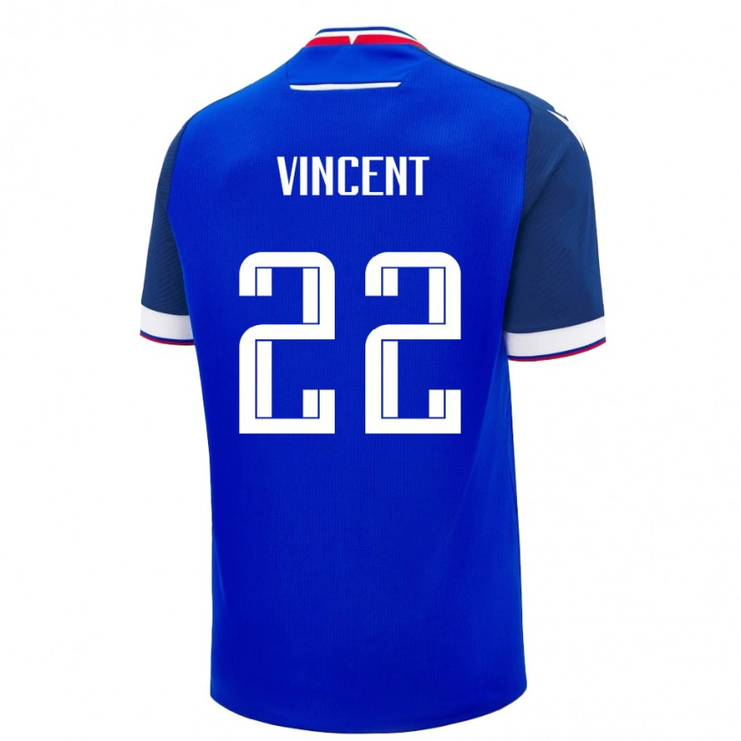 Danxen Kvinnor Slovakien Maëvan Vincent #22 Blå Vit Hemmatröja Matchtröjor 26-28 Tröjor T-Tröja