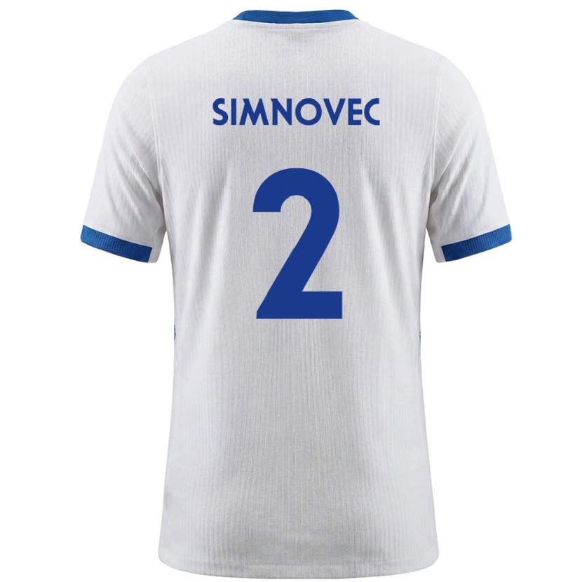 Danxen Kvinnor Slovenien Matevz Simnovec #2 Vit Blå Hemmatröja Matchtröjor 26-28 Tröjor T-Tröja