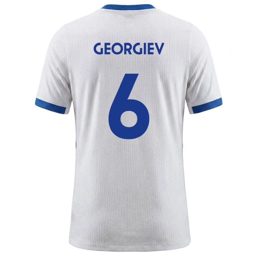 Danxen Kvinnor Slovenien Luka Georgiev #6 Vit Blå Hemmatröja Matchtröjor 26-28 Tröjor T-Tröja