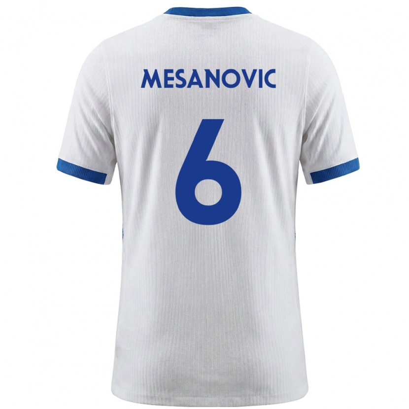 Danxen Kvinnor Slovenien Emin Mesanovic #6 Vit Blå Hemmatröja Matchtröjor 26-28 Tröjor T-Tröja