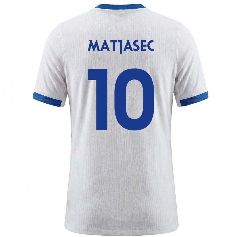 Danxen Kvinnor Slovenien Miha Matjasec #10 Vit Blå Hemmatröja Matchtröjor 26-28 Tröjor T-Tröja