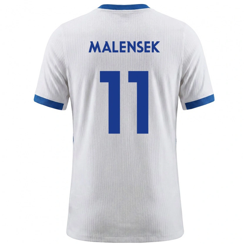 Danxen Kvinnor Slovenien Matej Malensek #11 Vit Blå Hemmatröja Matchtröjor 26-28 Tröjor T-Tröja