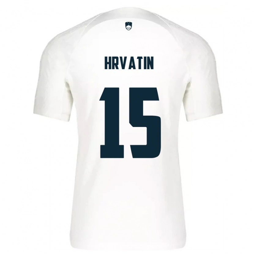 Danxen Kvinnor Slovenien Rene Hrvatin #15 Vit Blå Hemmatröja Matchtröjor 26-28 Tröjor T-Tröja