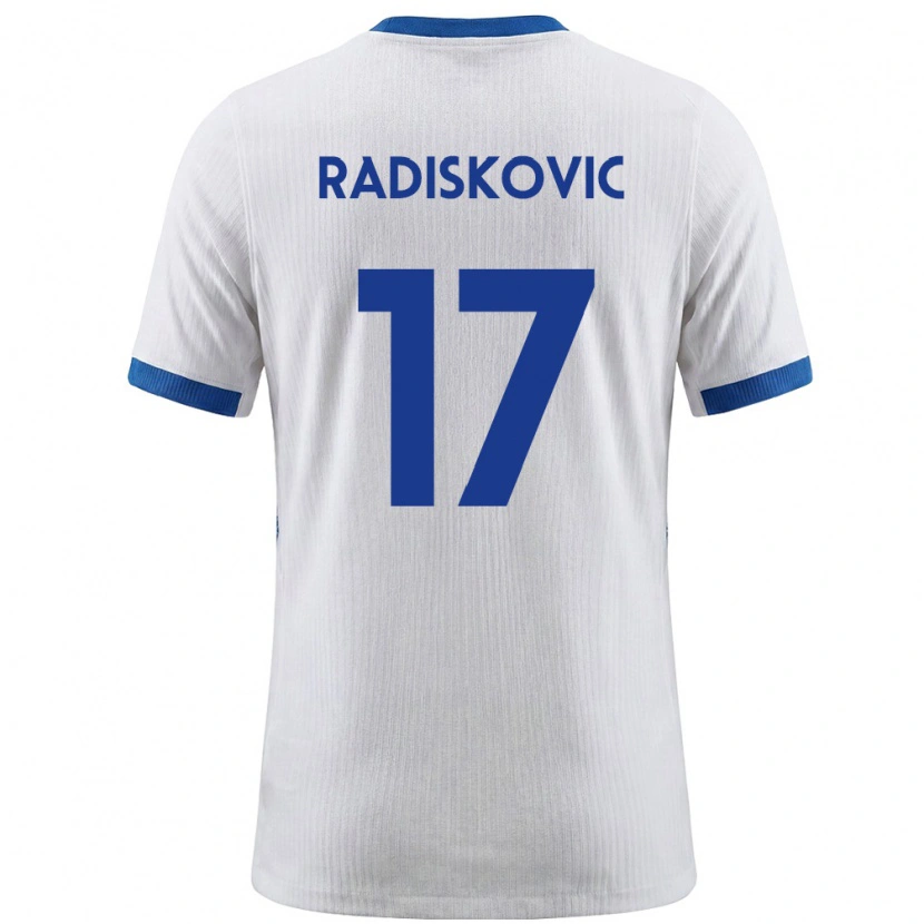 Danxen Kvinnor Slovenien Aleks Radiskovic #17 Vit Blå Hemmatröja Matchtröjor 26-28 Tröjor T-Tröja